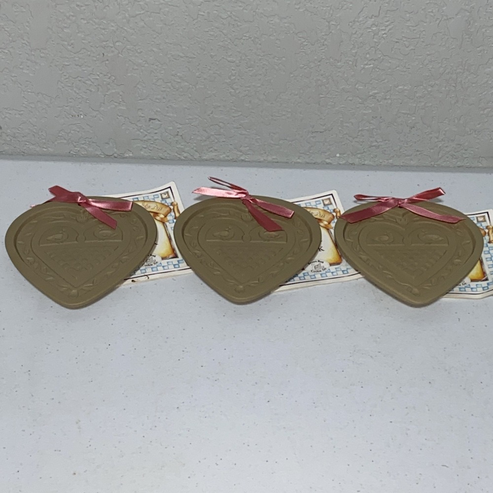 Vintage Brown Bag Cookie Art Mold 1993 Hill Design With Recipe Book NEW Lot Of 3